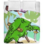Parrot Hat Cartoon Captain Duvet Cover Double Side (California King Size)