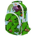 Parrot Hat Cartoon Captain Rounded Multi Pocket Backpack