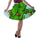 Parrot Hat Cartoon Captain A-line Skater Skirt