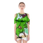 Parrot Hat Cartoon Captain Shoulder Cutout One Piece Dress