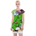 Parrot Hat Cartoon Captain Cap Sleeve Bodycon Dress