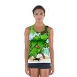 Parrot Hat Cartoon Captain Sport Tank Top 