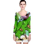 Parrot Hat Cartoon Captain Long Sleeve Velvet Bodycon Dress