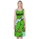 Parrot Hat Cartoon Captain Midi Sleeveless Dress