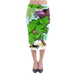 Parrot Hat Cartoon Captain Midi Pencil Skirt