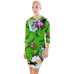 Parrot Hat Cartoon Captain Quarter Sleeve Hood Bodycon Dress