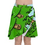 Parrot Hat Cartoon Captain Chiffon Wrap Front Skirt