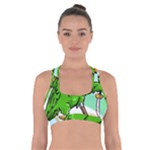 Parrot Hat Cartoon Captain Cross Back Sports Bra