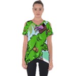 Parrot Hat Cartoon Captain Cut Out Side Drop T-Shirt