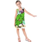 Parrot Hat Cartoon Captain Kids  Sleeveless Dress