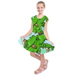 Parrot Hat Cartoon Captain Kids  Short Sleeve Dress