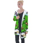 Parrot Hat Cartoon Captain Longline Hooded Cardigan