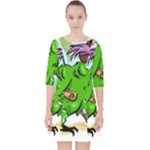 Parrot Hat Cartoon Captain Quarter Sleeve Pocket Dress