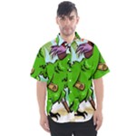 Parrot Hat Cartoon Captain Men s Short Sleeve Shirt
