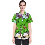 Parrot Hat Cartoon Captain Women s Short Sleeve Shirt