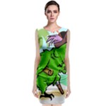 Parrot Hat Cartoon Captain Sleeveless Velvet Midi Dress