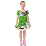 Parrot Hat Cartoon Captain Kids  Short Sleeve Velvet Dress