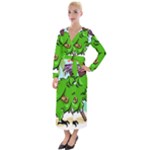 Parrot Hat Cartoon Captain Velvet Maxi Wrap Dress