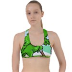 Parrot Hat Cartoon Captain Criss Cross Racerback Sports Bra