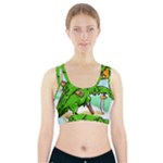 Parrot Hat Cartoon Captain Sports Bra With Pocket