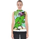 Parrot Hat Cartoon Captain Mock Neck Shell Top