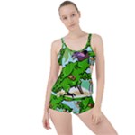 Parrot Hat Cartoon Captain Boyleg Tankini Set 