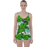 Parrot Hat Cartoon Captain Tie Front Two Piece Tankini
