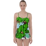 Parrot Hat Cartoon Captain Babydoll Tankini Top