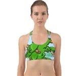 Parrot Hat Cartoon Captain Back Web Sports Bra