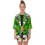 Parrot Hat Cartoon Captain Open Front Chiffon Kimono