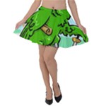 Parrot Hat Cartoon Captain Velvet Skater Skirt