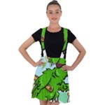 Parrot Hat Cartoon Captain Velvet Suspender Skater Skirt