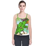 Parrot Hat Cartoon Captain Velvet Spaghetti Strap Top
