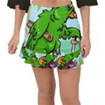 Parrot Hat Cartoon Captain Fishtail Mini Chiffon Skirt