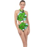 Parrot Hat Cartoon Captain Halter Side Cut Swimsuit