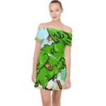 Parrot Hat Cartoon Captain Off Shoulder Chiffon Dress