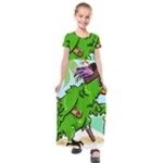 Parrot Hat Cartoon Captain Kids  Short Sleeve Maxi Dress