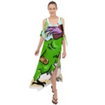 Parrot Hat Cartoon Captain Maxi Chiffon Cover Up Dress