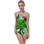 Parrot Hat Cartoon Captain Go with the Flow One Piece Swimsuit