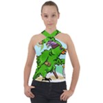 Parrot Hat Cartoon Captain Cross Neck Velour Top