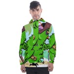 Parrot Hat Cartoon Captain Men s Front Pocket Pullover Windbreaker