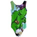 Parrot Hat Cartoon Captain Kids  Cut-Out Back One Piece Swimsuit
