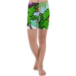 Parrot Hat Cartoon Captain Kids  Lightweight Velour Capri Yoga Leggings