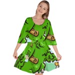 Parrot Hat Cartoon Captain Velour Kimono Dress