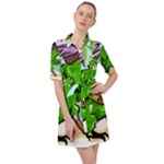 Parrot Hat Cartoon Captain Belted Shirt Dress