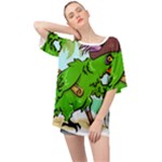 Parrot Hat Cartoon Captain Oversized Chiffon Top
