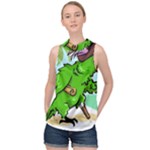 Parrot Hat Cartoon Captain High Neck Satin Top