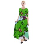 Parrot Hat Cartoon Captain Half Sleeves Maxi Dress