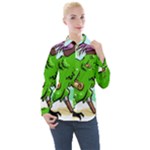 Parrot Hat Cartoon Captain Women s Long Sleeve Pocket Shirt