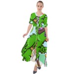 Parrot Hat Cartoon Captain Waist Tie Boho Maxi Dress